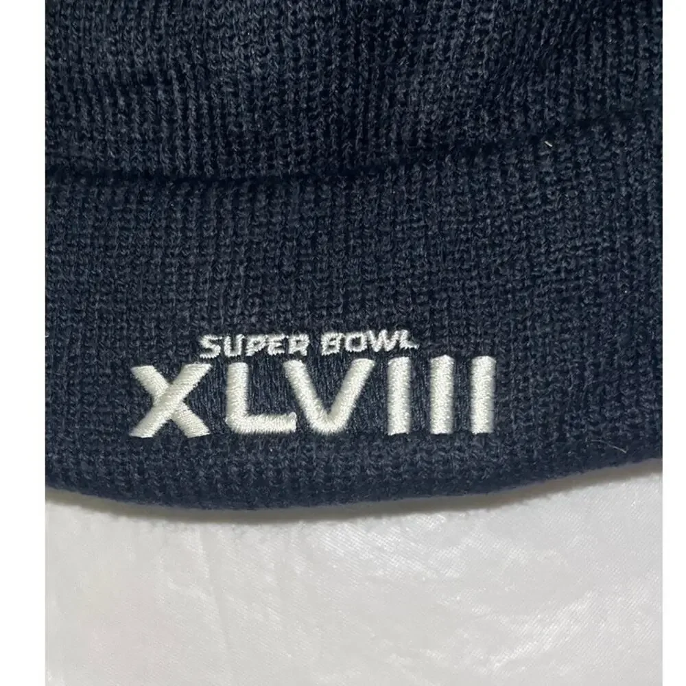 47 Brand Super Bowl XLVIII 48 Knit Pom Pom Cuff Beanie Winter Hat - One Size NEW